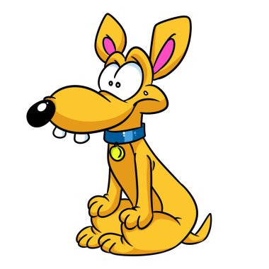 Komik dachshund parodisi hayvan resimli çizgi film karakteri izole edilmiş.