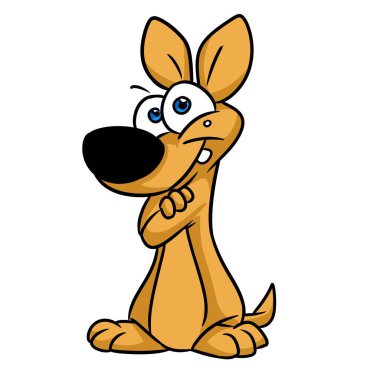 Dachshund köpek hayvan resimli çizgi film karakteri izole edildi