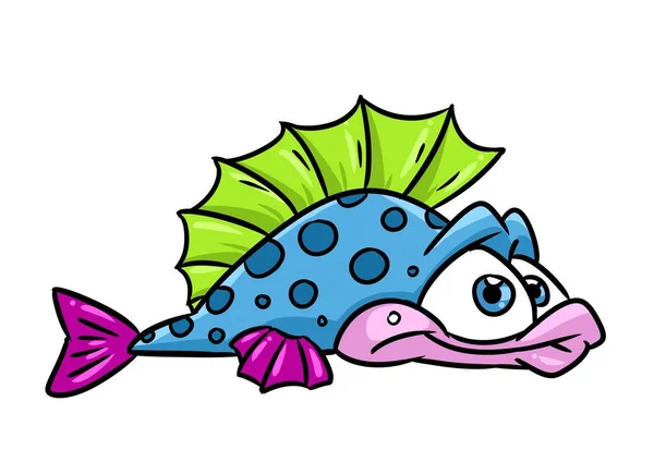 Color Fish Ruff Animal Illustration Cartoon Character Isolated — Stock Photo, Image