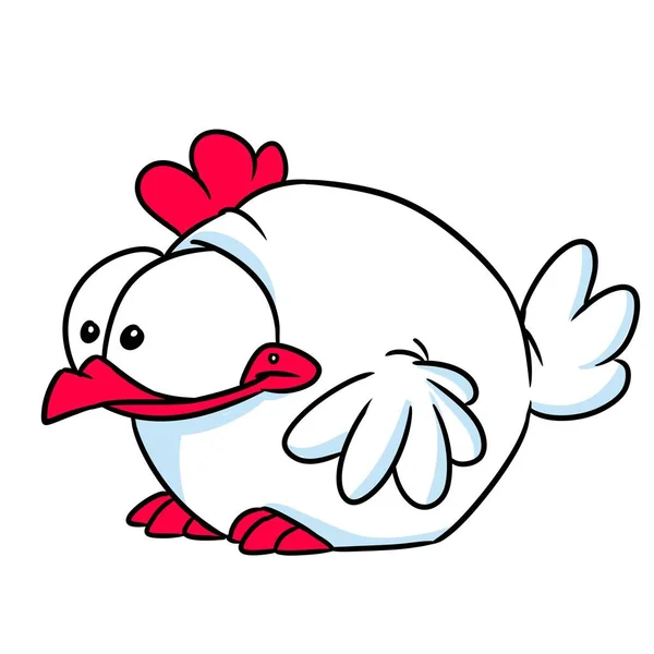 Pollo Uccello Parodia Animale Illustrazione Cartone Animato Personaggio Isolato — Foto Stock