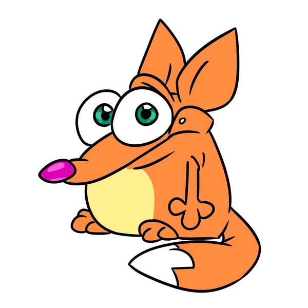 Pequena Raposa Animal Paródia Ilustração Desenho Animado Personagem Isolado — Fotografia de Stock