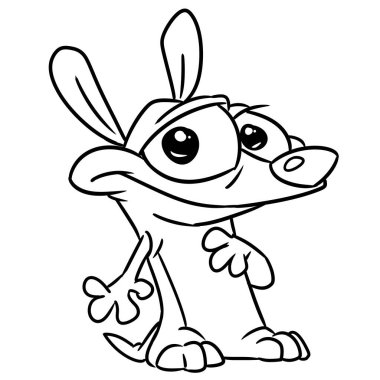 Komik küçük köpek hayvan çizimi karikatür boyası