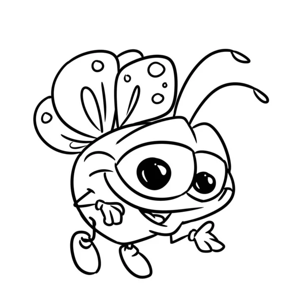 Petit Insecte Scarabée Volant Animal Illustration Dessin Animé Coloriage Caractère — Photo