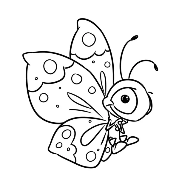 Μικρό Όμορφο Πεταλούδα Φτερά Εντόμων Εικονογράφηση Κινουμένων Σχεδίων Χρωματισμός — Φωτογραφία Αρχείου