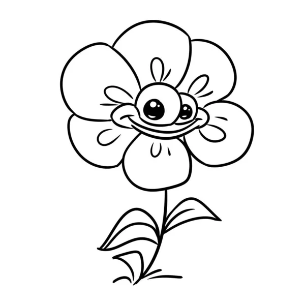 Gänseblümchen Blume Pflanze Illustration Cartoon Färbung Charakter — Stockfoto
