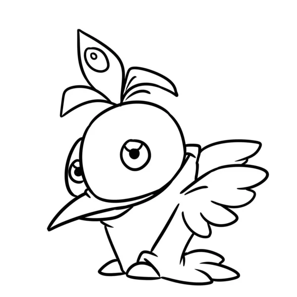 小さな美しい鳥ハチドリ動物イラスト漫画の着色キャラクター — ストック写真