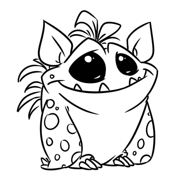Kleines Monster Horror Tier Illustration Cartoon Färbung Charakter — Stockfoto