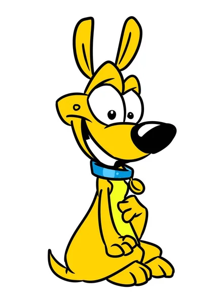 Bonito Cão Dachshund Animal Sentado Ilustração Desenho Animado Personagem — Fotografia de Stock