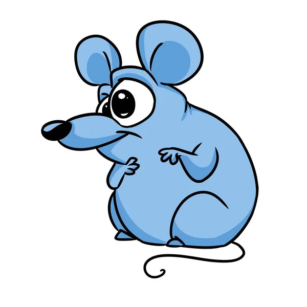 Pequeño Ratón Azul Animal Ilustración Personaje Dibujos Animados — Foto de Stock