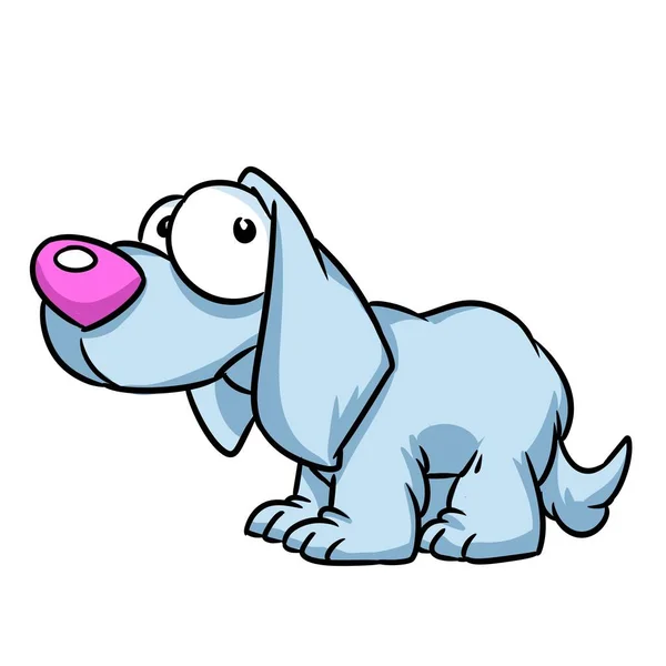 Pequeno Cão Triste Ilustração Animal Personagem Desenho Animado — Fotografia de Stock