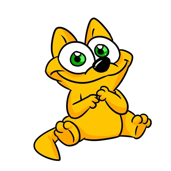 Small Cat Animal Smile Illustration Cartoon Character — Stock Photo, Image