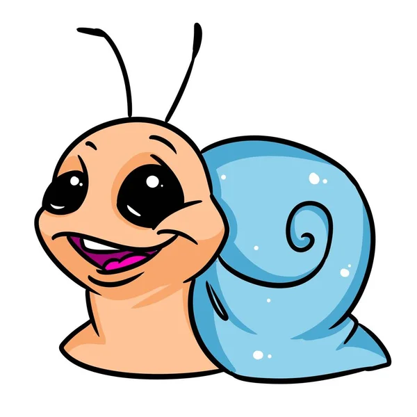 Little Funny Snail Animal Illustration Cartoon Character — Stock Photo, Image