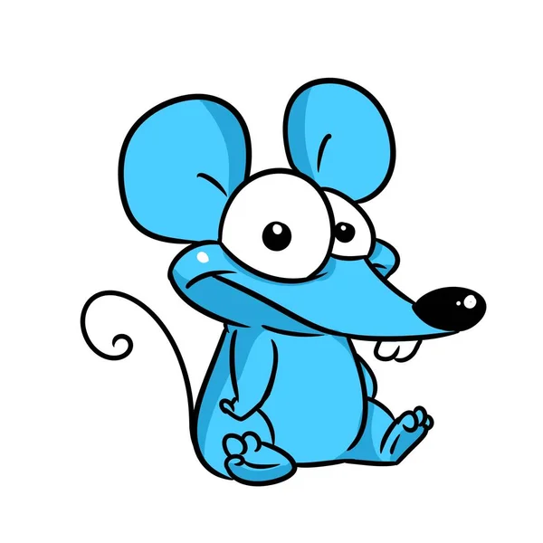 Little Blue Mouse Karakter Gambar Hewan Stok Gambar Bebas Royalti