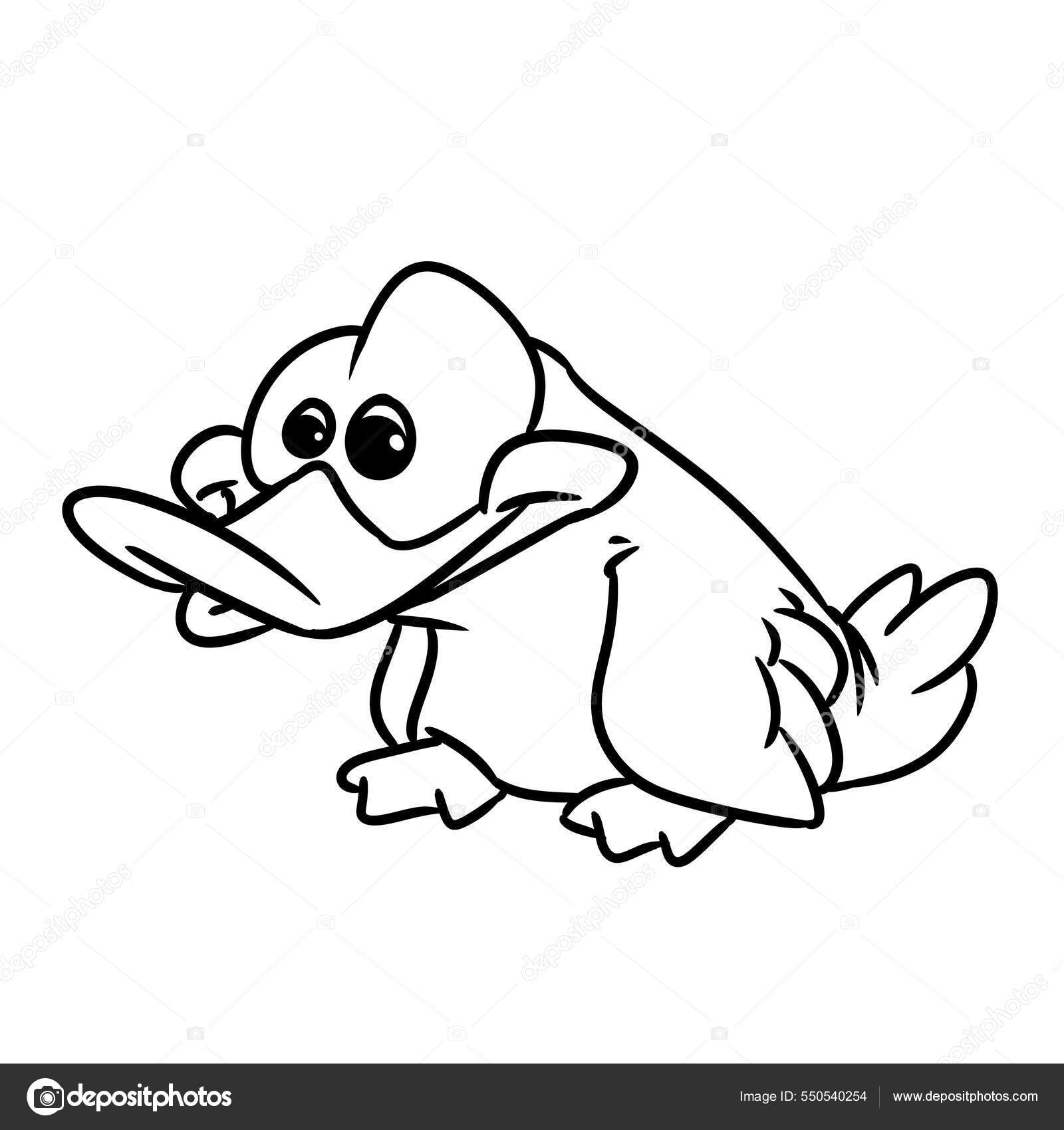 Pequeño Pato Animal Carácter Ilustración Dibujos Animados Para Colorear:  fotografía de stock © Efengai #550540254 | Depositphotos