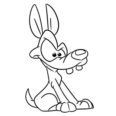 Komik parodi köpeği karakter çizimi karikatür boyaması yapıyor.