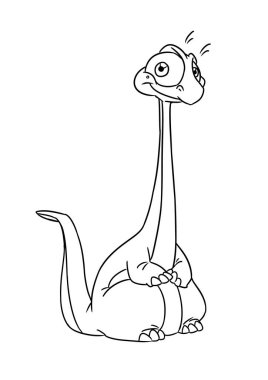 Dinozor hayvan sürüngen karakteri çizim karikatürü