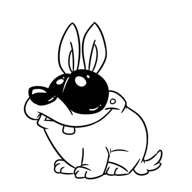 Küçük köpek şaklabanlığı. Karakter çizimi karikatür çizimi.