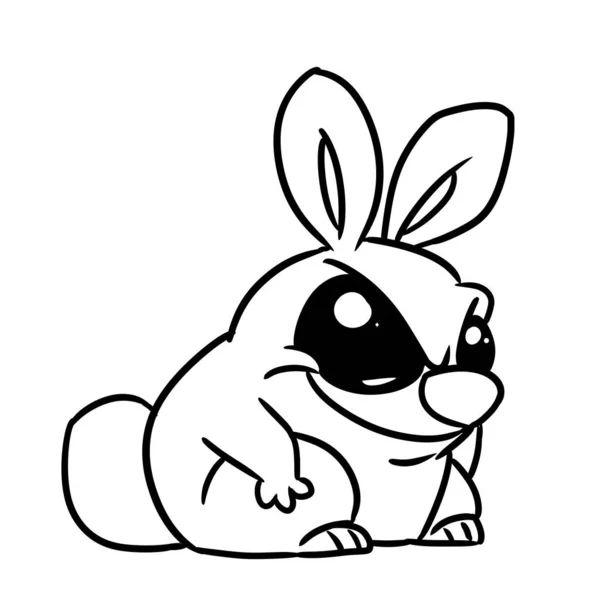 愤怒的兔子动物人物形象漫画着色 — 图库照片