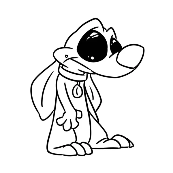 Αστείος Σκύλος Dachshund Εικόνα Χαρακτήρα Κινουμένων Σχεδίων Χρωματισμός — Φωτογραφία Αρχείου