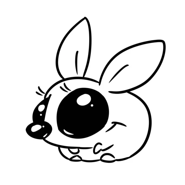 Pequeño Conejo Ojos Grandes Carácter Ilustración Dibujos Animados Para Colorear —  Fotos de Stock
