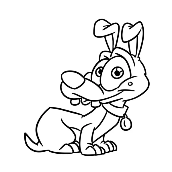 Poco Divertido Perro Personaje Ilustración Dibujos Animados Para Colorear — Foto de Stock