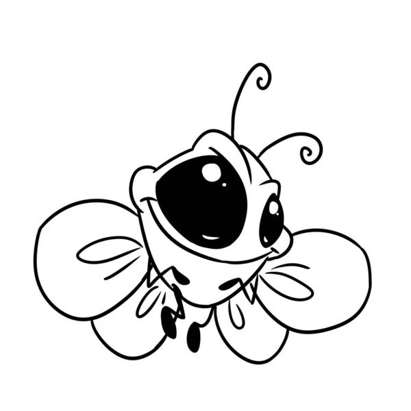 Pequeña Mariposa Alegre Divertido Personaje Ilustración Dibujos Animados Para Colorear —  Fotos de Stock