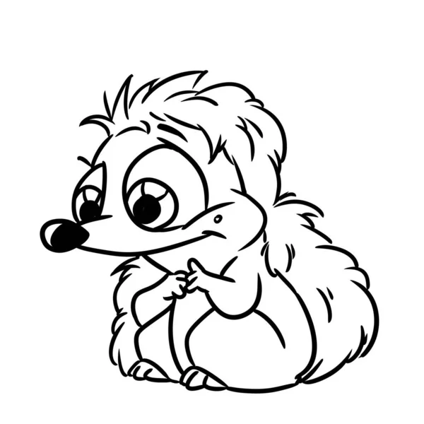 Pequeno Ouriço Personagem Animal Ilustração Desenho Animado Coloração — Fotografia de Stock