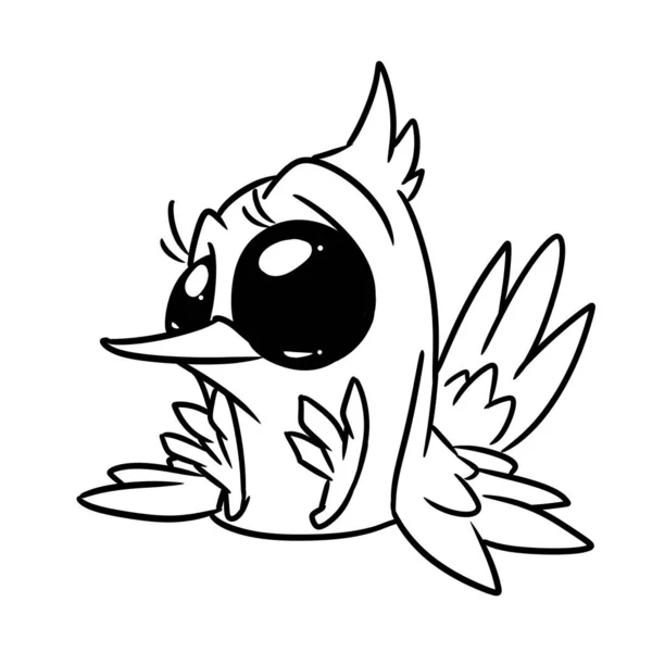 Küçük Kuş Parodisi Karakter Çizimi Çizgi Film Renklendirmesi — Stok fotoğraf