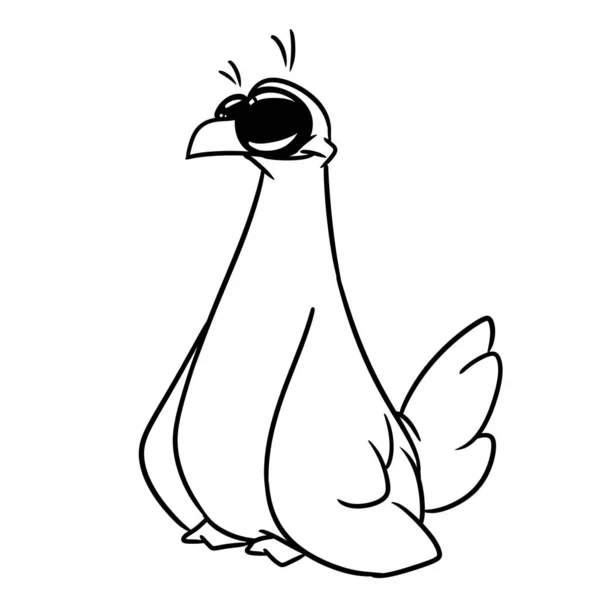 Taube Vogel Parodie Charakter Illustration Cartoon Färbung — Stockfoto