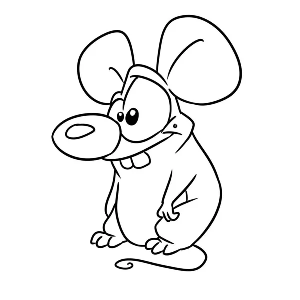 Piccolo Mouse Parodia Animale Personaggio Illustrazione Fumetto Colorazione — Foto Stock