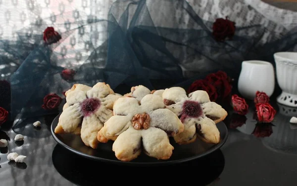 Galletas Chocolate Shortbread Con Nueces — Foto de Stock