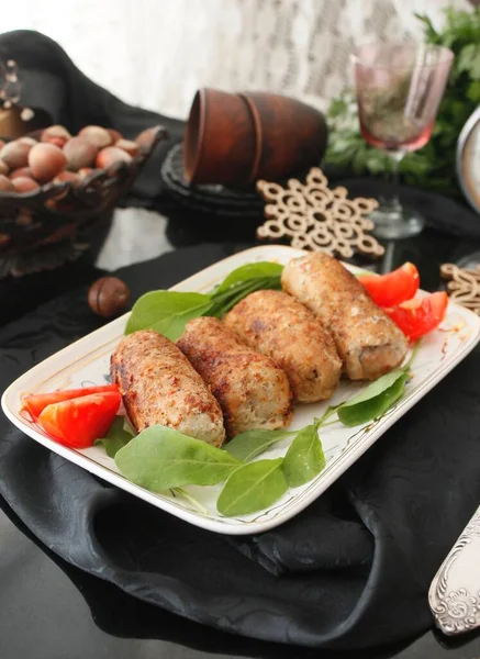 Festive Appetizer Meatloaf Mushrooms — Foto de Stock