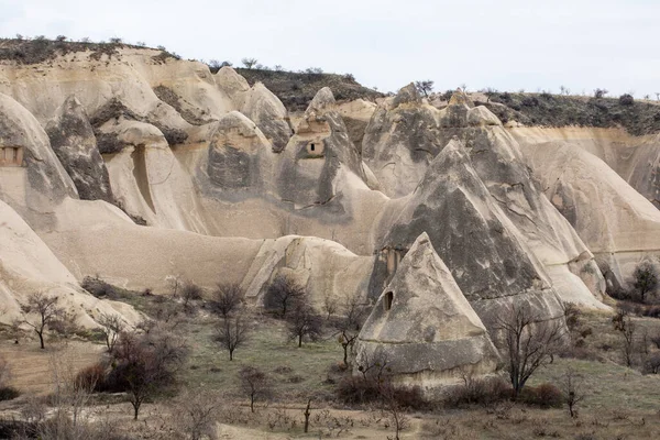 Cappadocia Turkey Houses Local Residents Dug Sandy Rocks Dwelling Ancient — Stock Photo, Image
