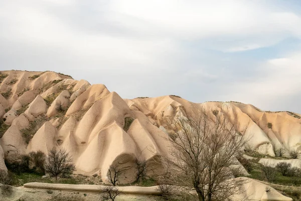 Capadocia Turquía Casas Residentes Locales Excavadas Las Rocas Arenosas Vivienda —  Fotos de Stock