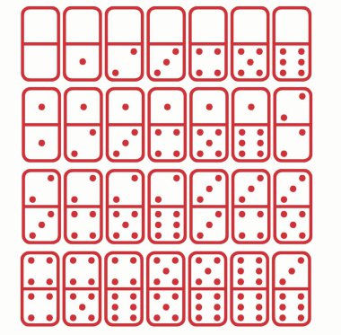 Domino kırmızı vektörünün simge kümesi