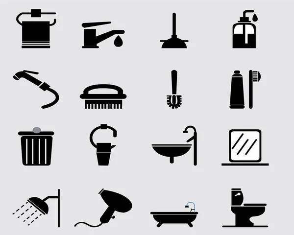 Set Icons Bathroom Vector — Διανυσματικό Αρχείο