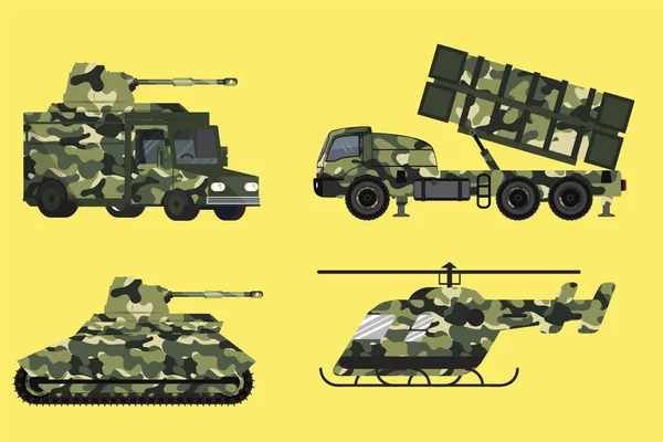 Various Types Combat Vehicles — Vettoriale Stock