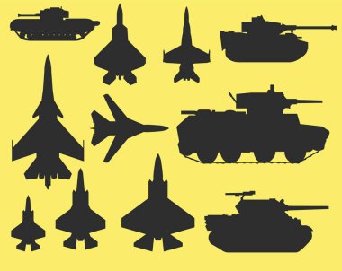 Set of Military Transportation vector