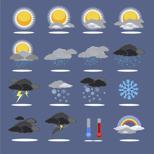 Set Weather Icon Vector — Stock Vector