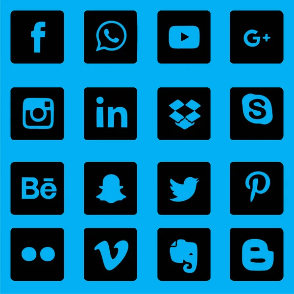 Set Social Media Icons Vector — Stockvektor