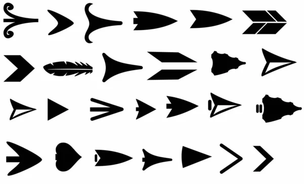 Arrows Icônes Set Vecteur Noir — Image vectorielle