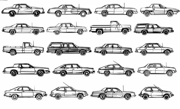 Vektör Araba Modelleri Kümesi — Stok Vektör