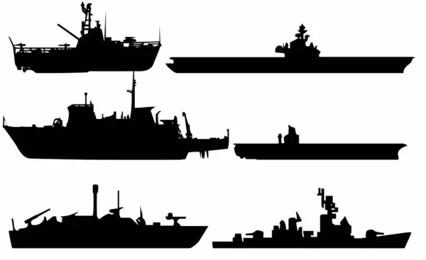 Набір Чорного Корабля Вектор — стоковий вектор