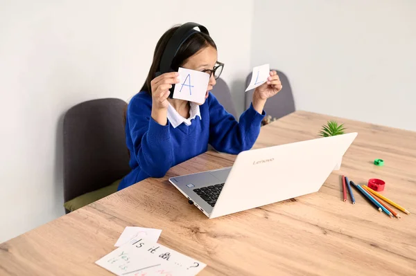 Portrait Little Schoolgirl Classroom Royalty Free Stock Photos