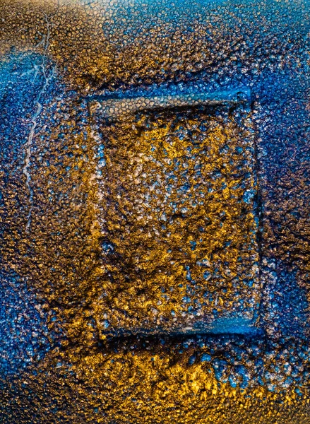 Texture Foam Orange Blue Texture Golden Flowers — Stock Photo, Image