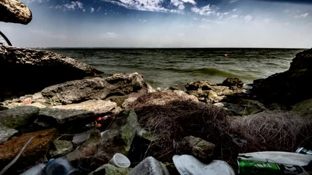 Probleme Der Ökologie Der Küstengebiete Verschmutzung Der Küstenzone Des Asowschen — Stockvideo