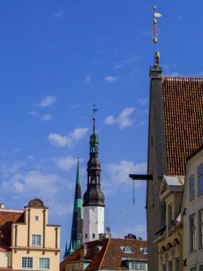 Tallinn, Estonya 'daki eski kasaba manzarası