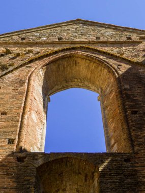 İtalya, Toskana 'daki San Galgano Manastırı' nın iç manzarası