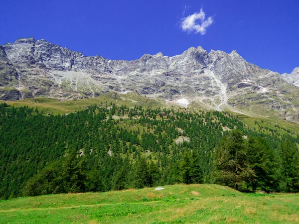 View of the Italian Alps in the northern region of Aosta Valley