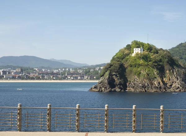 Santa Clara Island Concha Bay Donostia San Sebastian Basque Country — Stock Photo, Image